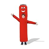 LookOurWay Inflatable Tube Man Costume | Funny Blow Up Costume for Halloween | Wacky Wavy Arm Guy Inflatable Costumes for Kids | Hilarious Kids Halloween Costume | Red