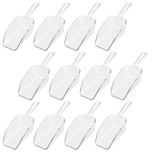 12 PCS Clear Small Plastic Ice Scoop for Freezer Food ...
