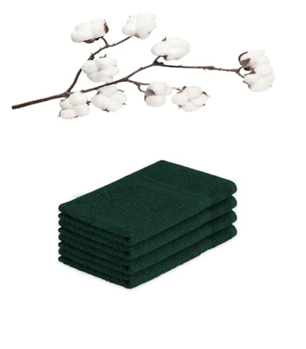 EXKLUSIV HEIMTEXTIL Gästehandtuch 4er Set 30 x 50 cm Dunkelgrün