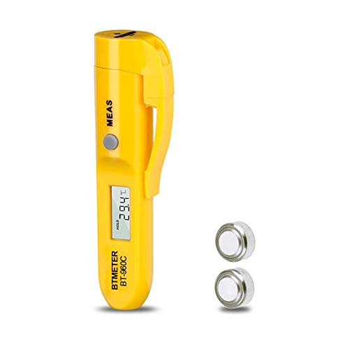 Mini Thermomètre infrarouge numérique BTMETER BT-960C Stylo de température avec Pocket Clip 527℉ Auto off pour la cuisine de cuisson de bonbons de viande BBQ Poêle à sucre (NOT pour la Temps Humaine)