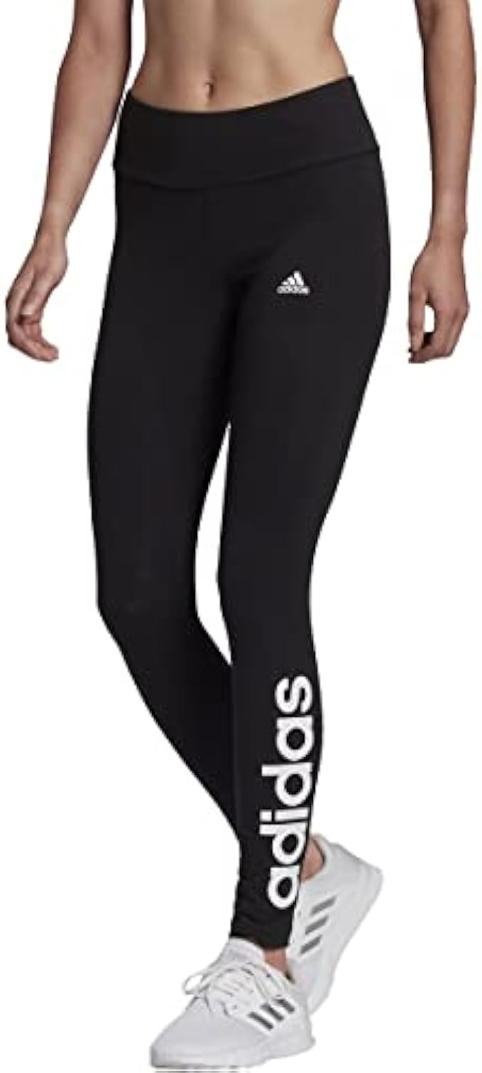 adidas womens Loungewear Essentials High-waisted Logo Leggings Tights, Core Black/White, Medium US