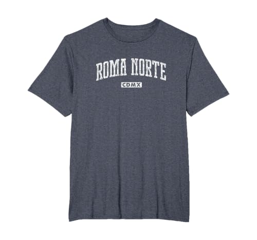 Roma Norte CMDX Vintage City T-Shirt, Men's Big and Tall, Heather Blue, 3X Tall