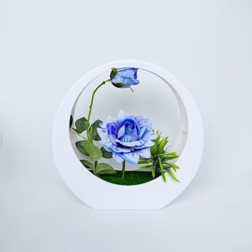 Rose artificielle murale bleu blanc rouge bonsaï suspendu léger - 7