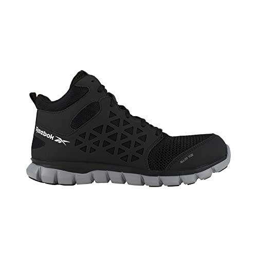 Image of Reebok Mens Sublite Cushion Mid Slip Resistant Alloy Toe Work /Duty - Black | Safety Work Shoes