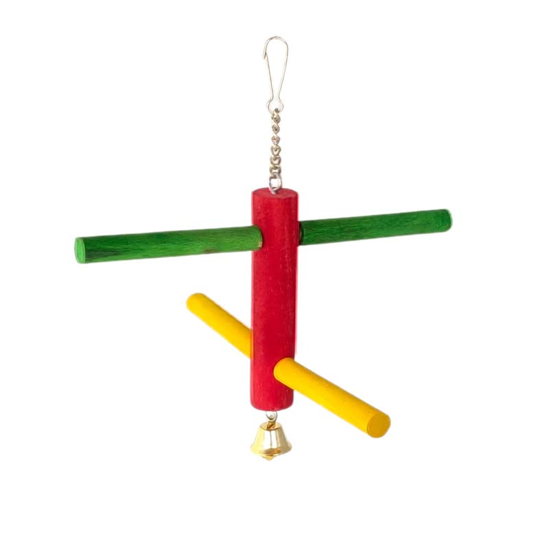 KSK Wooden Hanging Bell with Hammock Climbing Swing Colorful Pet Birds Cage Toys for Small Parakeet Cockatiel Conures Finches Budgie Love Birds(Small) (B011EUM1CE) Amazon Price History, Amazon Price Tracker
