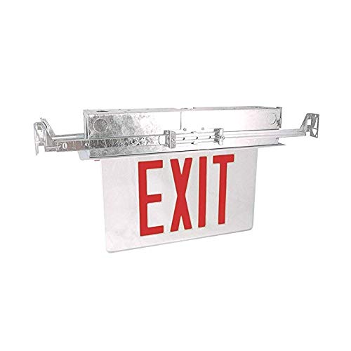 NYC Approved LED Recessed Double Face Edge Lit Exit Sign Red Lettering