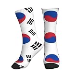 DRTGEDS Flag Of Republic Of Korea Women Men Mid Tube Crew Socks Athletic Running Socks Sport Wicking Suitable Gym Hiking