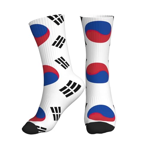 Flag Of Republic Of Korea Women Men Mid Tube Crew Socks Athletic Running Socks Sport Wicking Suitable Gym Hiking