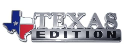 Image of Elektroplate Texas Edition OEM Chrome Emblem for Cars, Trucks, and All Auto | Universal Fit at 7.0 inch x 2.25 inch | Weatherproof