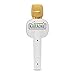 Carpool Karaoke Machine for Kids & Adults, Carpool Karaoke The Mic 1.0 by Singing Machine - Wireless & Bluetooth Karaoke Microphone with Mic Volume, Echo Controls as White Elephant Gift, Gold & White
