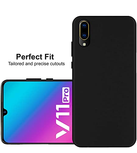 Image of Mobile Back Cover Case for Vivo V11 Pro (Silicone Case|CameraProtection|Black SC1510)