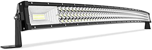 AUTOSAVER88 50 Inch Curved LED Light Bar Triple Row, Brighter 7D 648W 64800LM Off Road Driving Light No-Foggy Lens for Jeep Trucks Boats ATV Car Automative Light Bar