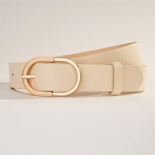 Women Leather Belts for Dresses Jeans Fashion with Gold Buckle Ladies Waist Belt Adjustable