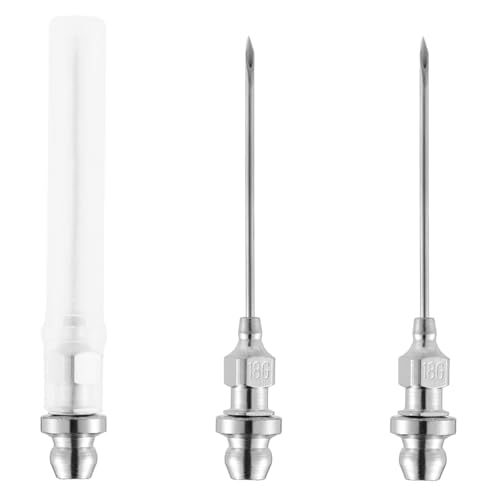 TOYMIS 3pcs Grease Injector Needle Tips Steel Portable & Detachable Bearing Grease Needle Nozzle for Ball Joints for Automotive & Machinery Maintenance (Silver)