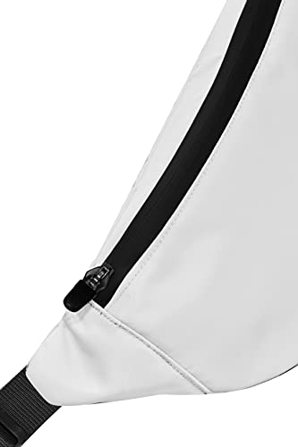 Image of Unisex Waist Pack Travel Handy Hiking Zip Pouch Elegant Style Document Money Phone Belt Sport Bag Bum Bag for Men and Women Nylon Adjustable Strap (Snow White)