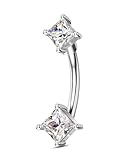 Agrewd Rook - Piercing para cejas, color dorado y plateado, barra vertical para labio, labret y labio, acero quirúrgico 316L, para cartílago de tragus, daith, piercing para mujer de 6 a 8 mm, 16G8MM