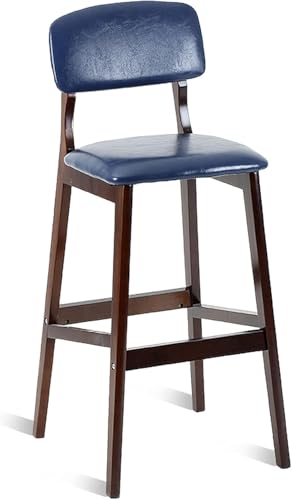 Chaises bar îlot cuisine en cuir PU marron 71 cm avec dossier et repose-pieds