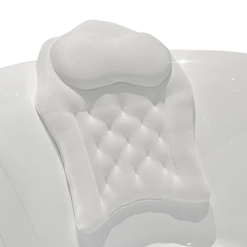Almohada para Bañera | Soporte Ergonómico para Espalda En Bañera | Cojín para Ducha con Ventosas para Relajación Diaria en Piscina SPA Camping