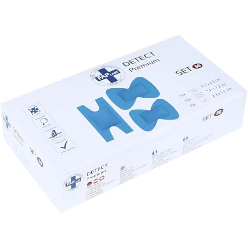 HierBeiDir Set de apósito adhesivo Detect, extra flexible y elástico, transpirable, agradable a la piel, hipoalergénico, 50 piezas, vendaje de la yema del dedo y de la articulación del dedo
