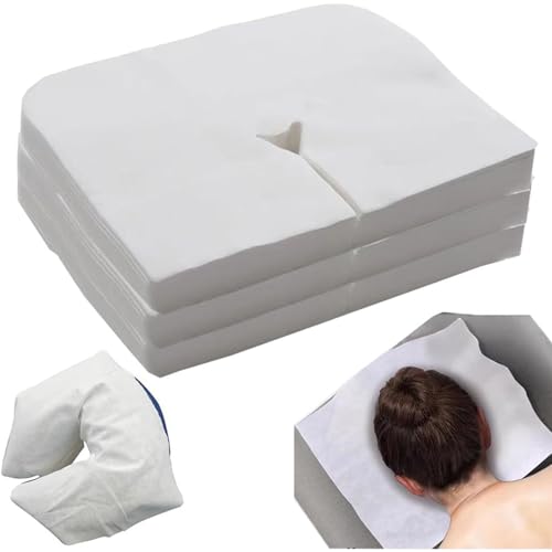 Protege Têtière Pour Table De Massage, Couverture De Support Facial Pour Massage, Protege Têtière Non Tissé Housses, 100 Pièces Tissus Respirants Accessoires Portables, Pour Femmes Famille Amis