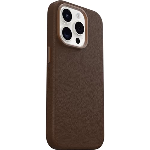 Image of OtterBox iPhone 15 Pro Symmetry Series Cactus Leather for MagSafe - Rich Adobe (Brown), sustainably sourced, Snaps to MagSafe, Ultra-Sleek, Raised Edges Protect Camera & Screen