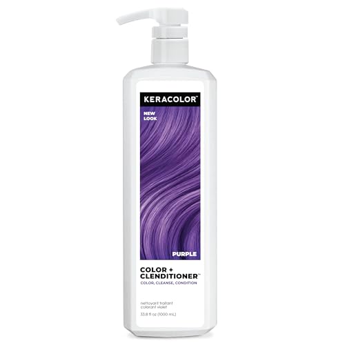 Keracolor Clenditioner PURPLE Hair Dye - Semi Permanent Hair Color Depositing Conditioner, Cruelty-free, 33.8 Fl. Oz.