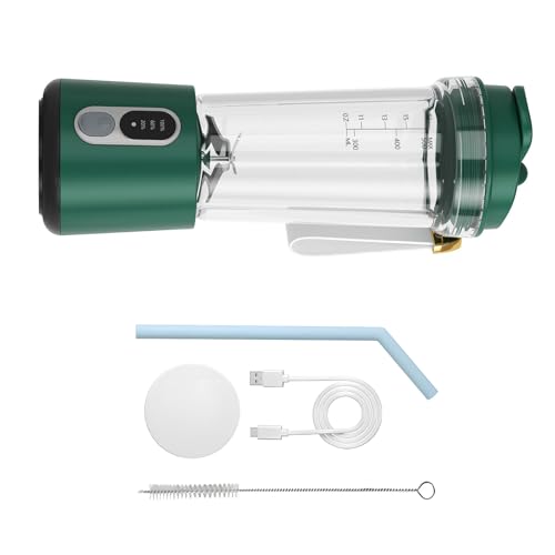SPONGL 2 in 1 Portable Mixing Device with 500ml Travel Container and USB C Charging for Protein Shakes and Ice Crushing