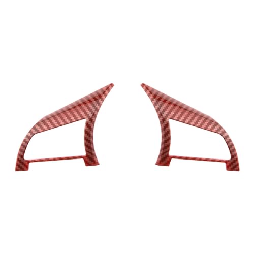 Moldura de volante compatible con Nissan Qashqai J11 X-Trail T32 en carbono rojo 2Pzs
