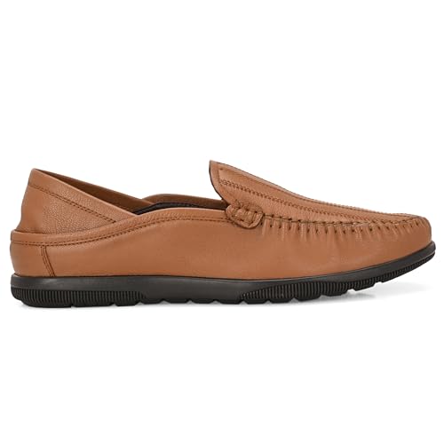 Image of Blue Leather by Centrino Genuine Leather Slip-On Men's Formal Shoe |Stylish with Soft Cushioned Insole |Trendy Non Lace-Up Design |Durable Leather with Anti-Skid Sole | Perfect for Formal Wear (4033)
