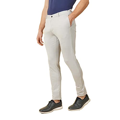 Image of Siea Casual Solid Khakis in Brown