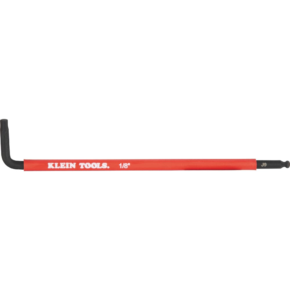 KLEIN TOOLS BLS9 Lot de 9 clés hexagonales extra longues SAE, code couleur, style L, traitées thermiquement, tailles 7/64" à 3/8"