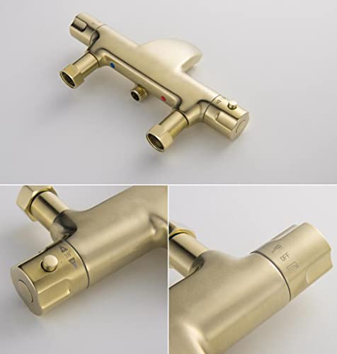 Ensemble de douche thermostatique anti-brûlure avec douchette à main en laiton