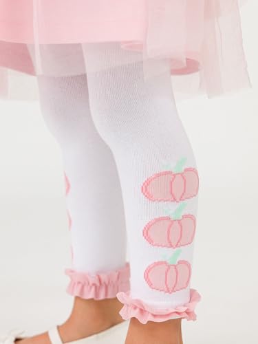 Image of RuffleButts Baby Girls Patterned Footless Ruffled Tights - Ruffle Tights | For Female Infants And Toddlers, Everyday Wear, Special Occasion Outfits, Layering Essential