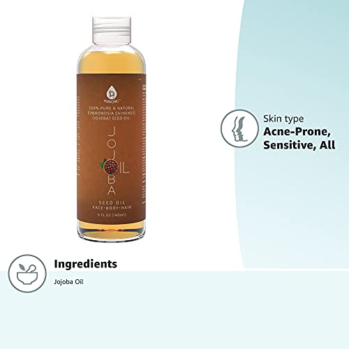 Pursonic 100% Cold Pressed Pure Golden Jojoba Oil for Dry Skin or Damaged Hair, Natural & Unrefined - Moisturizes & Revitalizes Skin, 6 Ounce, 1 count, JJO6 (Pack of 2) image 5