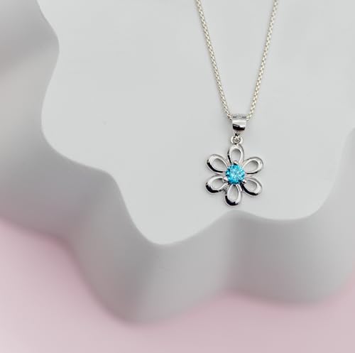 Cherished Moments Sterling Silver Daisy Simulated Birthstone Necklace3
