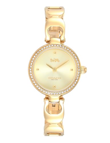 Image of Coach Park Qtz Basic Gold Round Dial Women's Watch|Ionic Plated Thin Gold Steel Material|Gold Color Band - 14503171