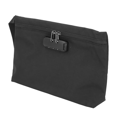 Borsa Antiodore con Serratura Rivestimento in Carbone Attivo per il Controllo degli Odori Lucchetto a Combinazione per Sicurezza Materiale Nero 11.8 X 7.9 X 2.2 Pollici per i
