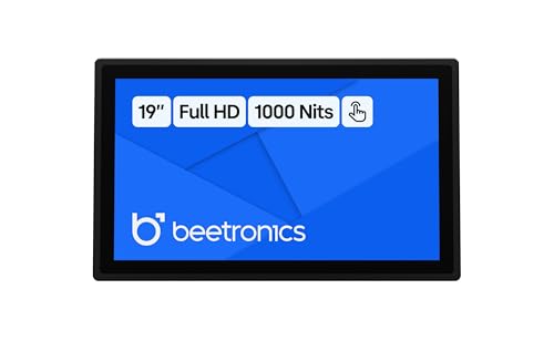 Image of Beetronics 19 Inch High Brightness Touchscreen Monitor | Full HD 1080p | IP66 Waterproof & Dustproof | Industrial Sunlight Readable Outdoor Display for PC, Mac, Linux | 19HB9M /U1