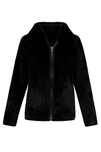 Bellivera Women Faux Fur Jacket with 2 Side-Seam Pockets, The Coat with Hood Composite Fabric 1712014B Black M Bellivera Women Faux Fur Jacket with 2 Side-Seam Pockets, The Coat with Hood Composite Fabric 1712014B Black M