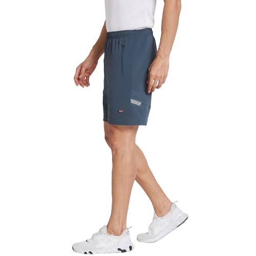 Image of berge' Men's Instadry Dryfit Polyester Lightweight Soft Fabric Long Shorts with Secure Zipper Pockets Casual Sports Shorts for Men|Running Shorts|Gym Shorts|Half Pants|Jogging Shorts