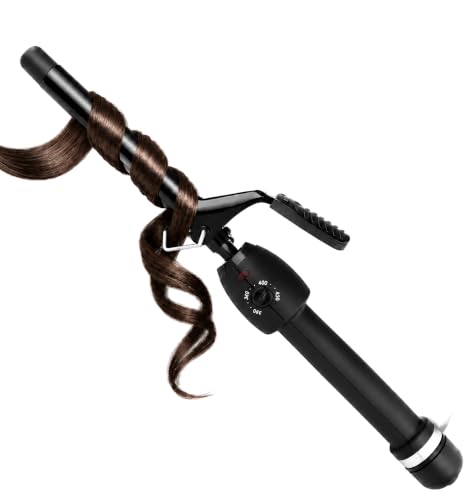 StyleCraft Stay-Temp Black Gold Ceramic 5/8 inch Curling Iron Professional Hair Curler with Infinite Temperature Control (280F450F) Ideal for All Hair Types and Textures Dual Voltage