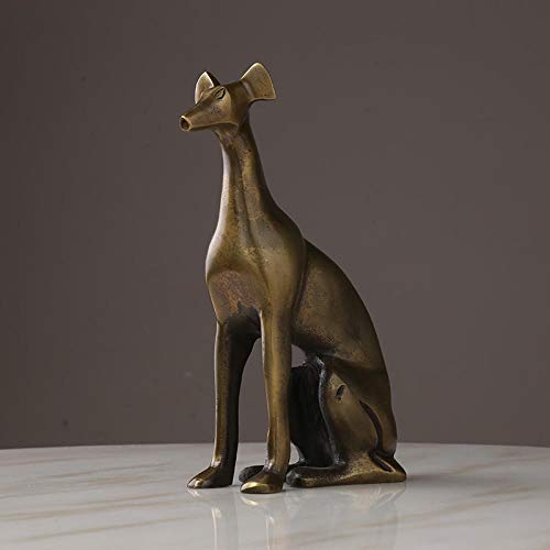 Sculpture chiot en cuivre pur Kelieqa pour armoire à vin et salon