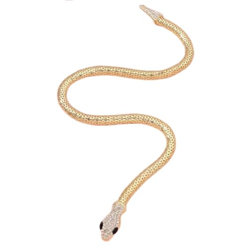 Image of Gold Plated Snake Chain Necklace for Women | Stylish Serpent Design Choker | Trendy Adjustable Fashion Jewelry Gift