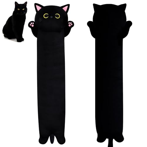 Cojín largo de peluche para el cuerpo de gato de 90 cm para almohada de maternidad lateral