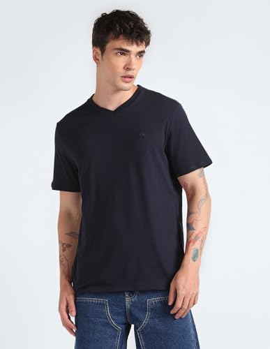 Calvin Klein Men's Smooth Cotton Solid V-Neck T-Shirt Dark Sapphire - image 6