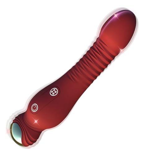 2025 Electric Adult Toy for Women Realistic Silicone Wand Thrusting Stimulation with Cup for Thumb-Grip Push-Style 2416 (red)