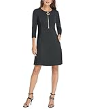 DKNY Womens Ponte O-Ring Mini Dress Black 12