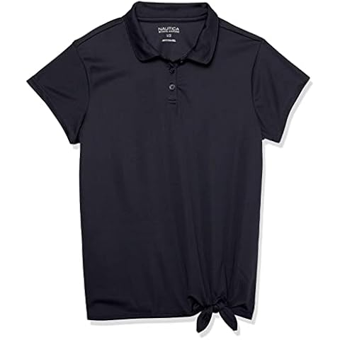 Nautica Girls' Moisture Wicking Polo Shirt Cover