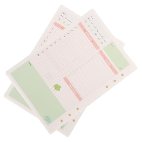 WOONEKY Recambios de 6 Perforaciones A5 2 Unidades Hojas Coloridas 45 Hojas por Set para Cuaderno Planificador Diario Libreta para Oficina y Residencia