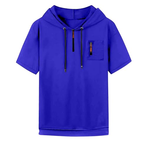 RTTUIOP Hoodies For Men Short Sleeve Quarter Zip Pullover Workout Gym T Shirts Vintage Casual Fashion Hoodie with Pocket2